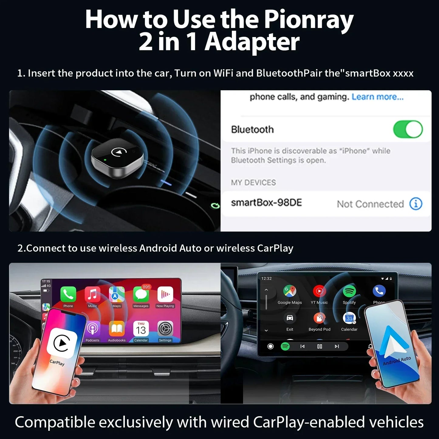 NEXORA™ Wireless CarPlay & Android Auto Adapter
