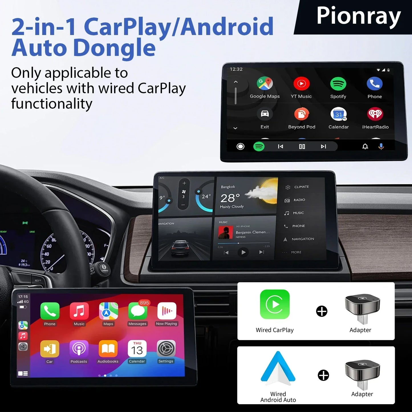 NEXORA™ Wireless CarPlay & Android Auto Adapter